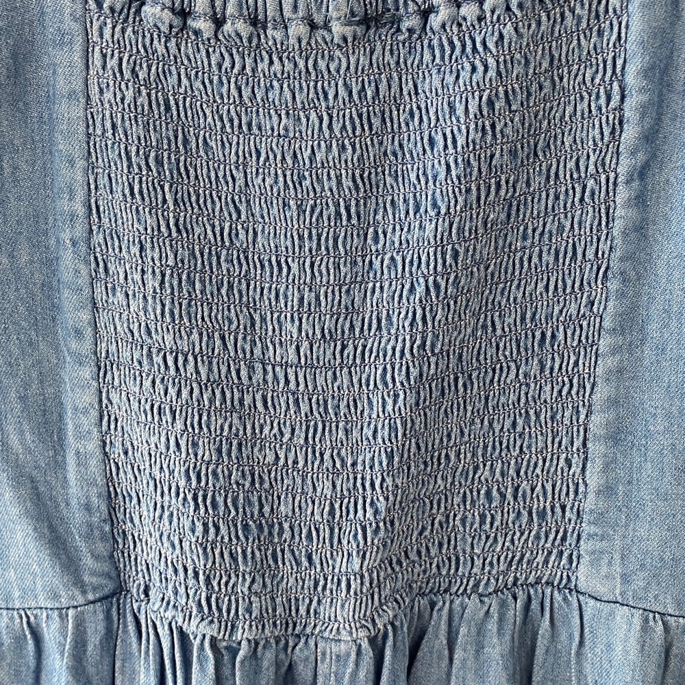 NWT Old Navy Waist Defined Puff Sleeve Denim Blue Jumpsuit Size Small - Picture 5 of 8